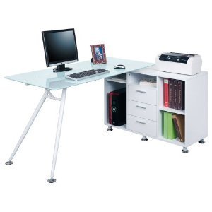思客 简约办公家具 老板桌简约办公桌 大班台经理桌主管桌 12057 (白漆玻璃F32B)-办公用品-亚马逊中国